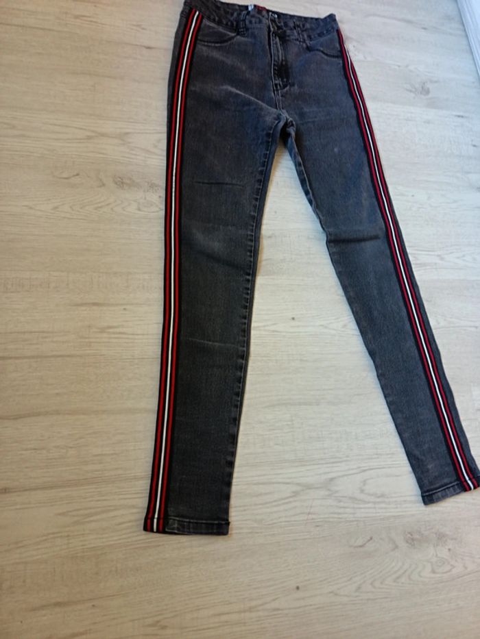 Pantalon Jennyfer 36 S slim bande ligne côté ado femme - photo numéro 3