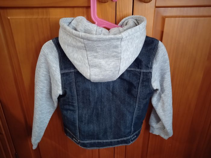 Veste jean manches et capuche sweat 3 ans - photo numéro 2