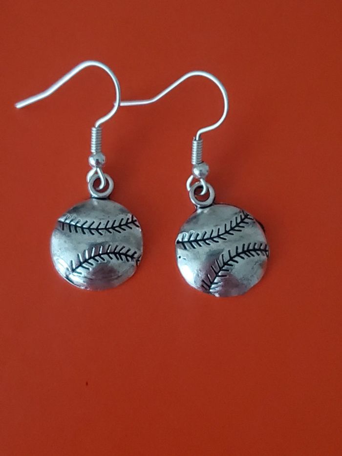 Boucles d'oreilles base-ball