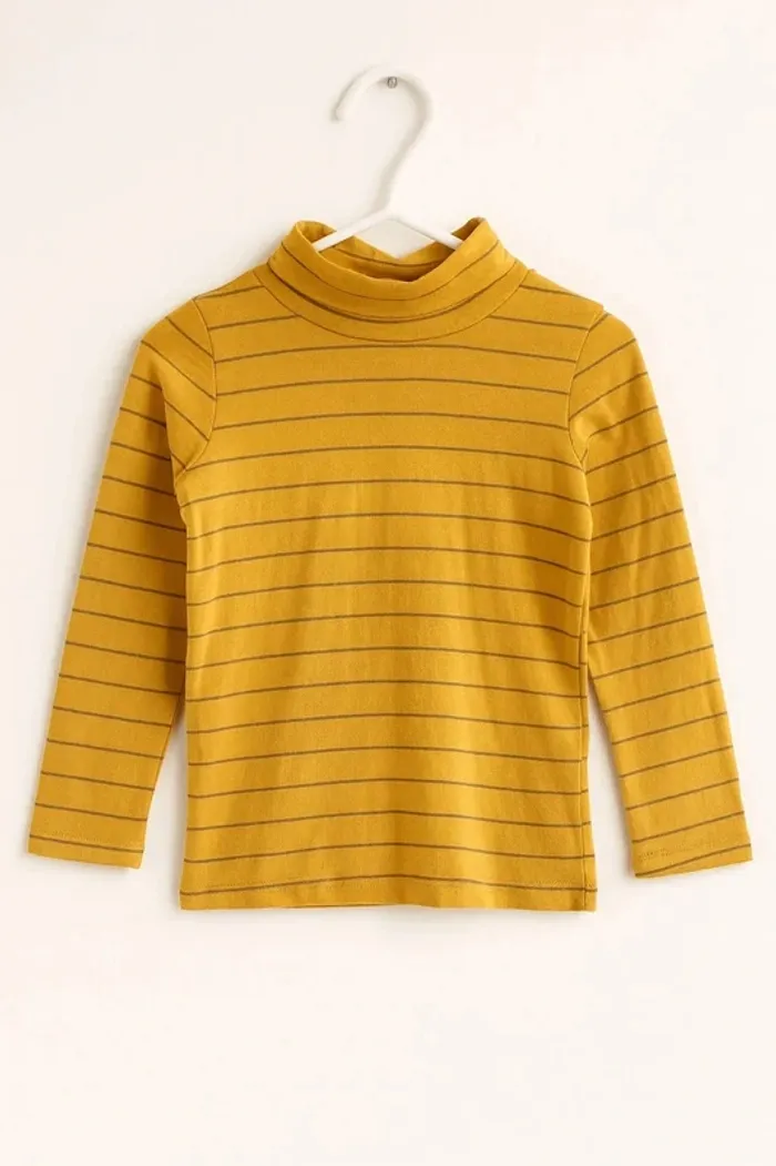 Col roulé rayé moutarde – Charlie & Prune – 3 ans