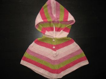 PONCHO A CAPUCHE BÉBÉ FILLE "DU PAREIL AU MÊME" - 6 MOIS - n°01