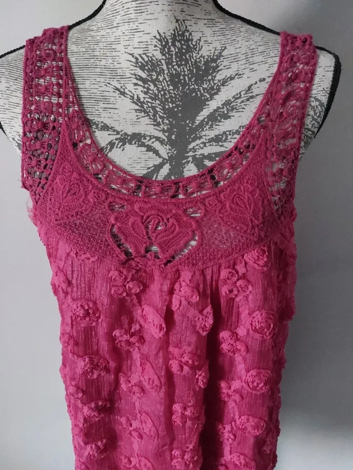 Haut fuchsia 100% coton - photo numéro 2