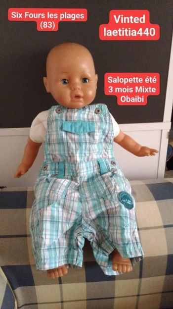 Salopette short 3 mois