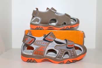 petites sandales nus pieds marron et orange 30