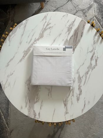 Drap housse Guy Laroche blanc 160x200 cm en coton neuf avec étiquett