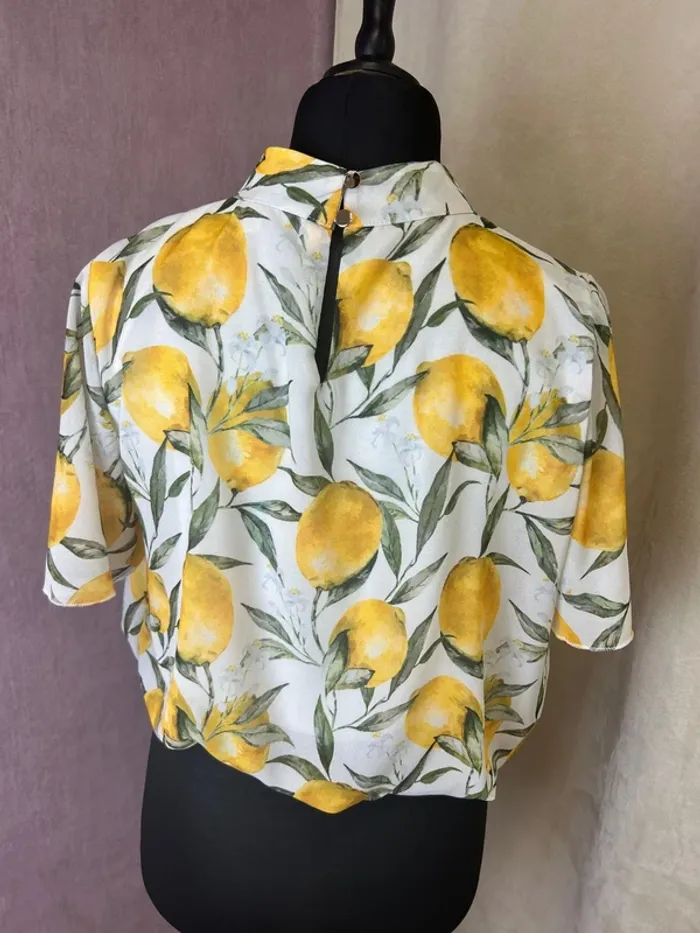 Top femme blouse femme chemise femme taille 38 taille 40 neuf motifs citron - photo numéro 4