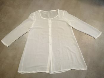 Chemisier en voile blanc cassé