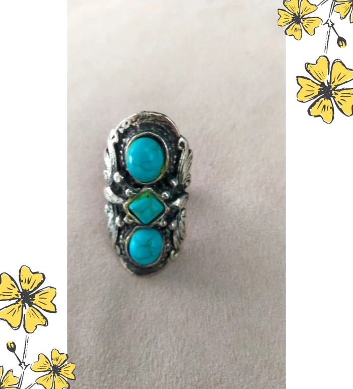 Bague – Perles bleue - Collection Brume Bleue - photo numéro 2