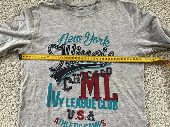 Teeshirt manches longues gris « New York Illinois » taille 14 ans - photo numéro 5
