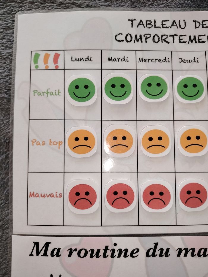Ma routine du matin et du soir plus fiche comportement - photo numéro 2