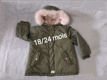 Manteau kaki rose 18 mois