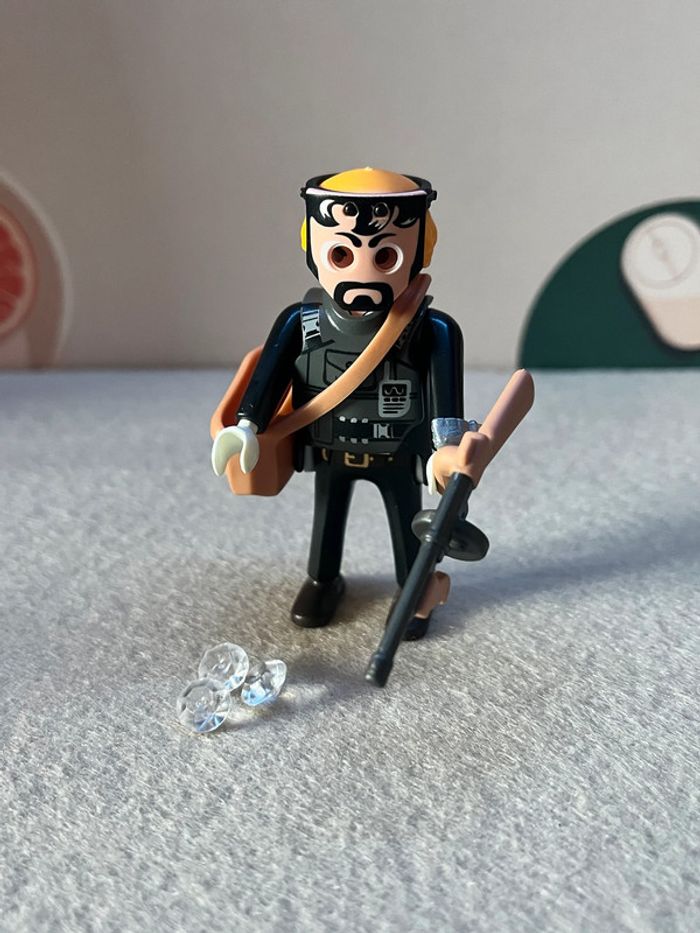 Playmobil figurine mystère série 22 noire - Chercheur de diamants