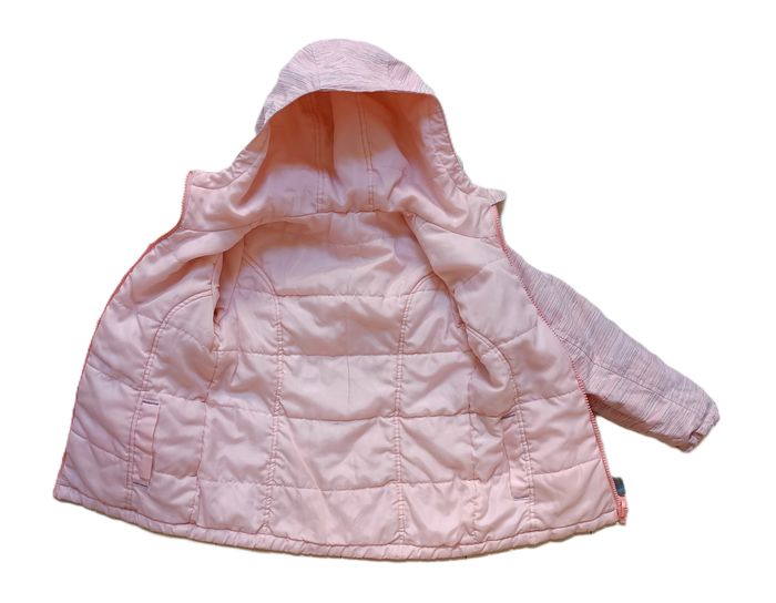 Doudoune légère rose et gris à capuche. Réversible. Quechua. Decathlon. Taille 4 ans - photo numéro 4