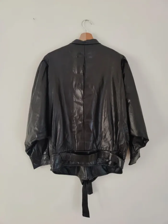 Veste en cuir oversized Vintage 80's - photo numéro 7