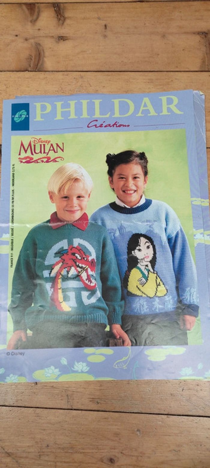 Fiche tricot Phildar créations Disney mulan