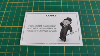 Carte chance Président conseil d'administration jeu de société Monopoly parties rapides Hasbro #C25