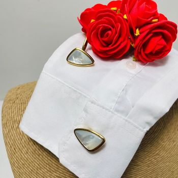 🔥 Sublime Boutons de manchette vintage. Nacre véritable.