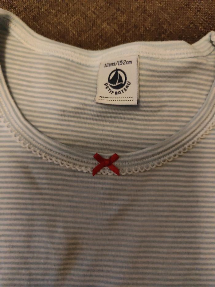 Maillot de corps petit bateau bleu et blanc 12 ans - photo numéro 2