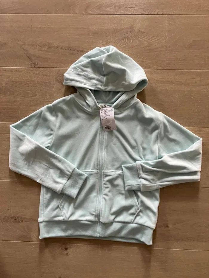 Gilet zippé à capuche en velours H&M taille 6/8 ans 122/128 cm