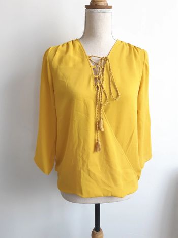 Blouse jaune manches 3/4