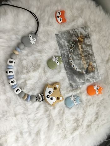 Attache tétine personnalisé renards