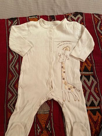 Pyjama ouverture avant mixte coton 12 mois 74 cm