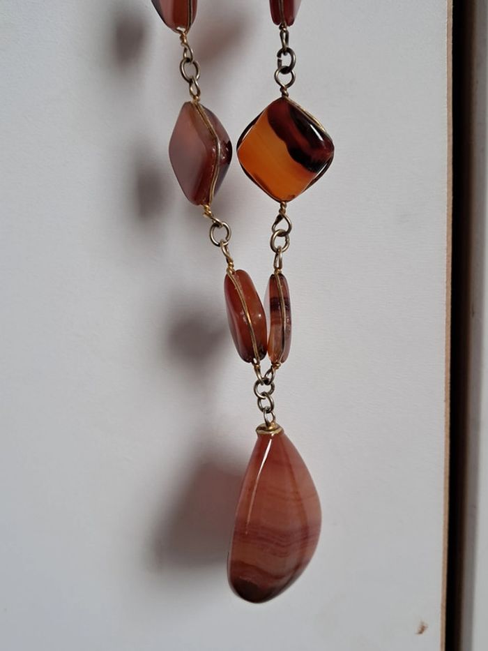 Collier long en agathe - photo numéro 4