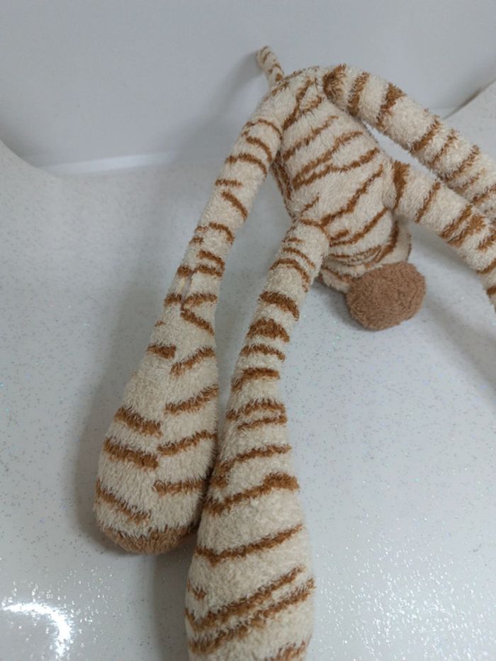 Petite peluche cmp plush doudou teddy zèbre zébré grosse pattes grande big beige crème tigre tiger - photo numéro 11