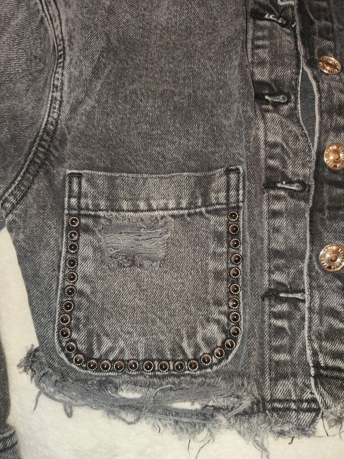 Veste en jean noir fille Zara - photo numéro 3