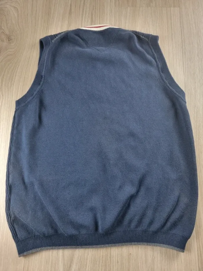 Pull a col V sans manche bleue Tommy Hilfiger Homme Taille XS - photo numéro 2