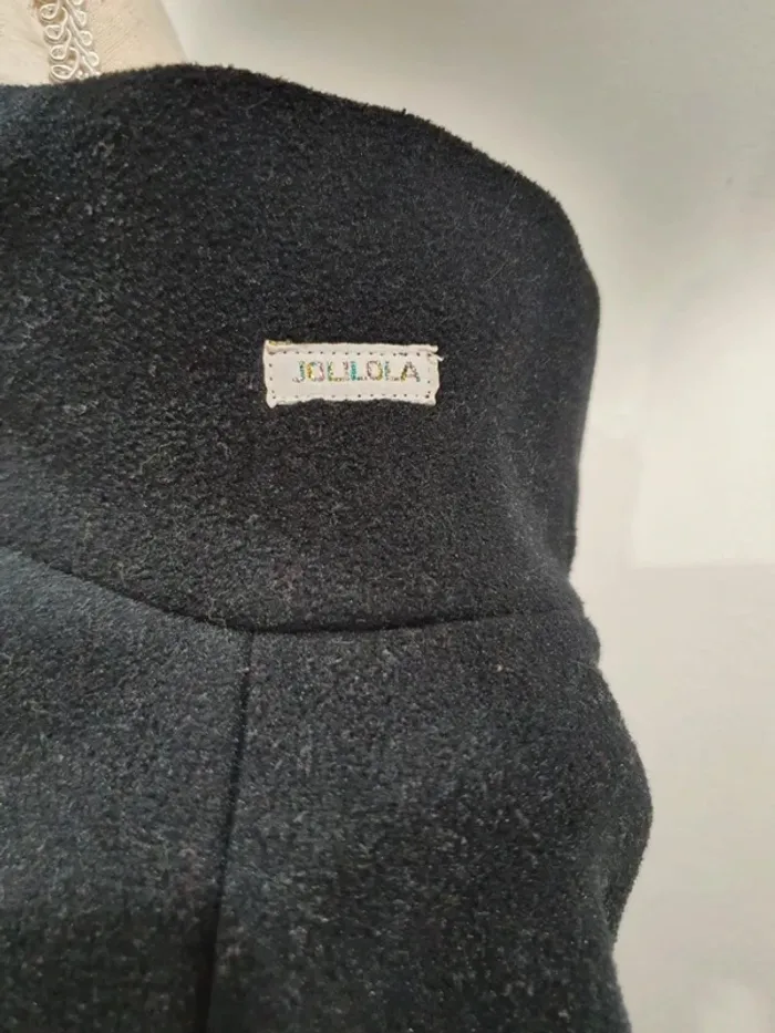 Poncho chaud noir jolilola taille unique 1 porte bébé - photo numéro 3