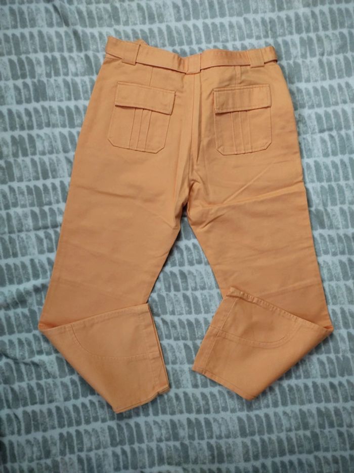 Pantalon court droit orange ajusté à pinces orange la redoute taille 40 - photo numéro 4