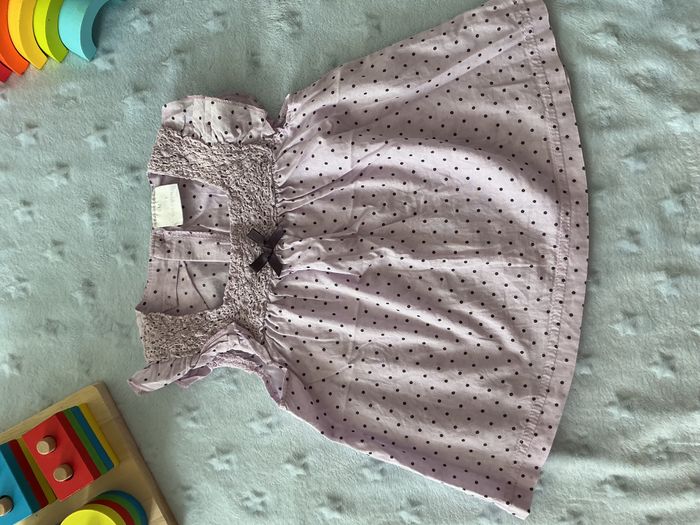 blouse sans manches parme à pois violet 6 mois - photo numéro 4