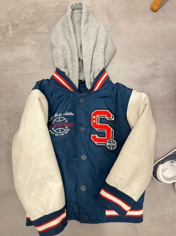 Veste garçon 3 ans cuir/tissu