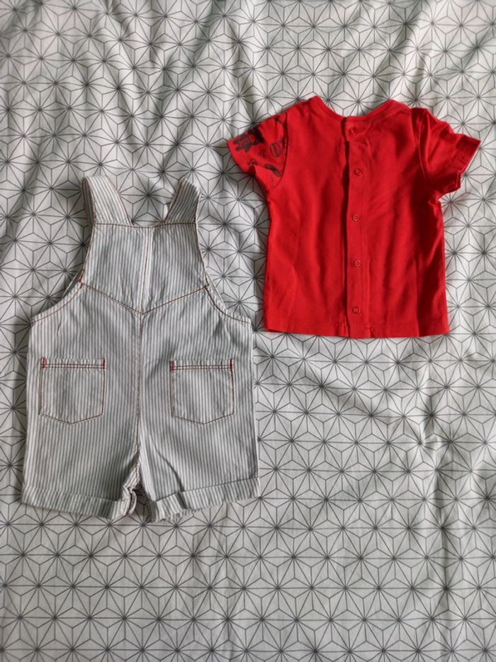 Ensemble 3 mois salopette T-shirt, Catimini - photo numéro 3