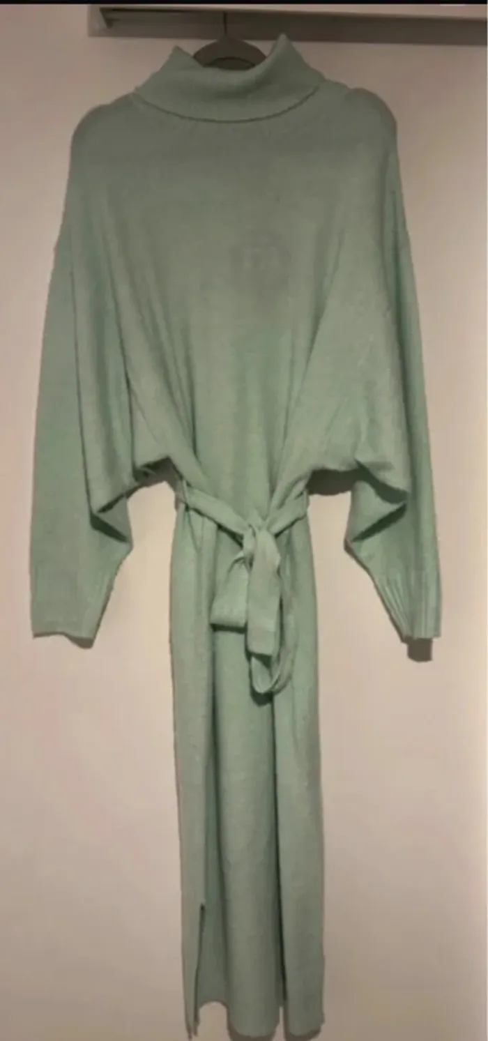 Robe pull Manoukian M vert menthe à col roulé - photo numéro 3