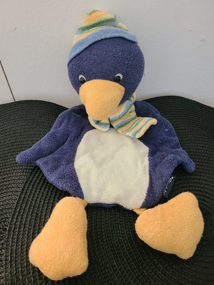 Doudou plat éponge pingouin bleu marine STERNTALER - photo numéro 2
