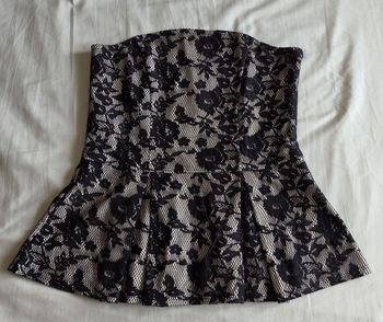 ​Morgan Bustier Peplum Dentelle Noir Très bon état M