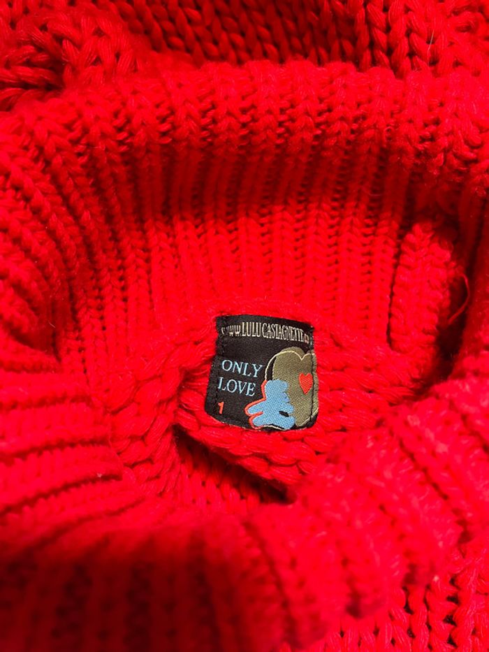 Pull rouge vintage Lulu Castagnette 36 S - photo numéro 6