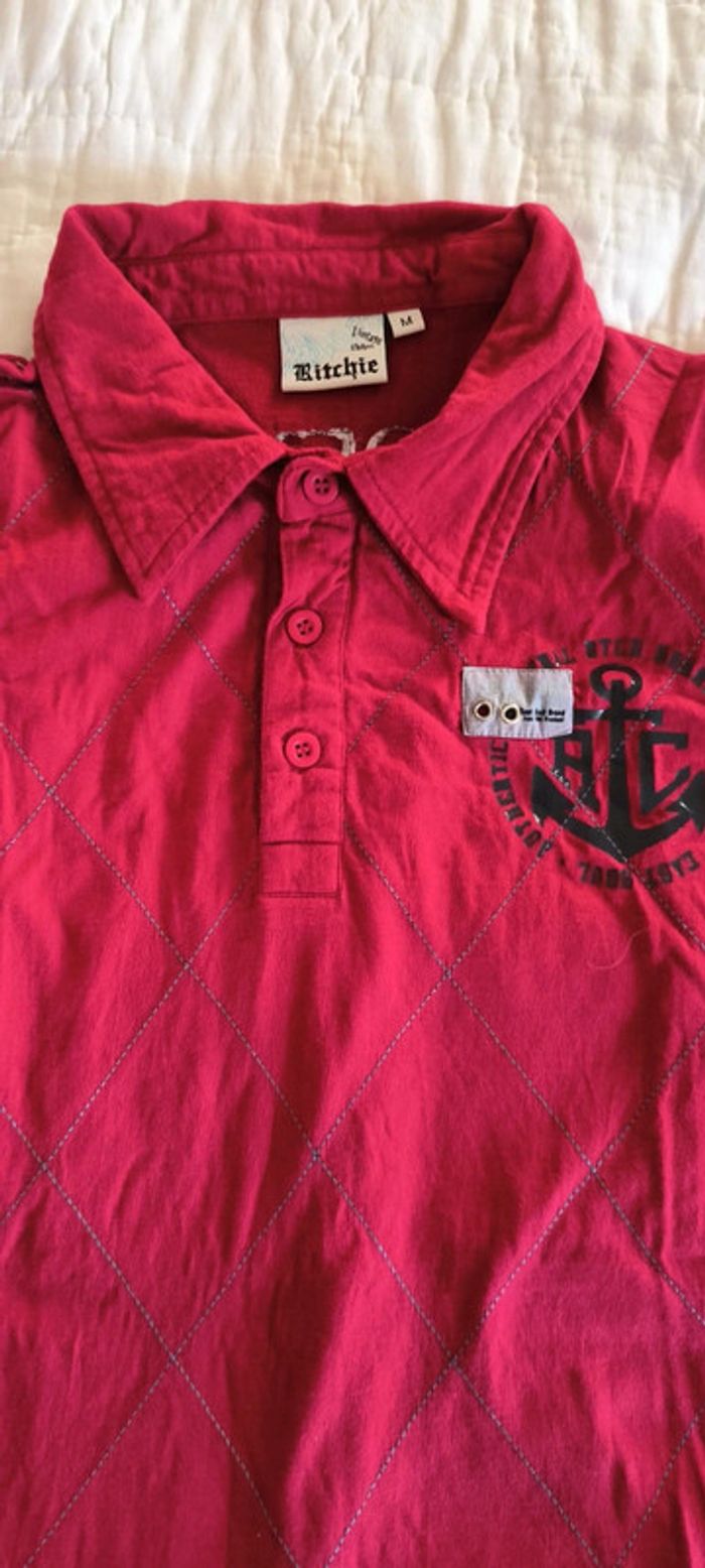 Polo ritchi coton rouge bordeaux M - photo numéro 6