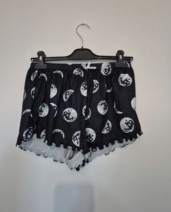 Short de pyjama noir avec motif lune