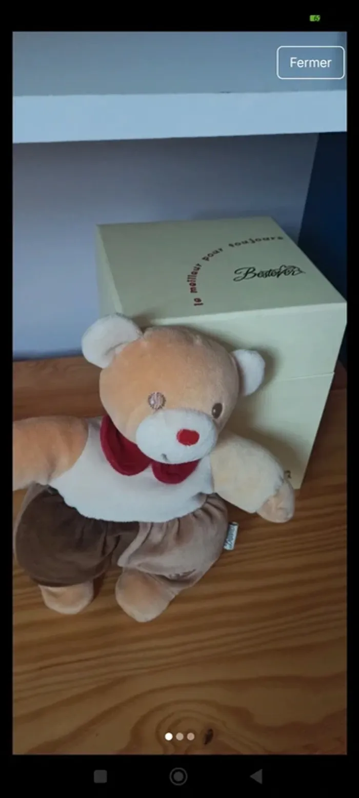 Doudou ours avec grelot bestever
