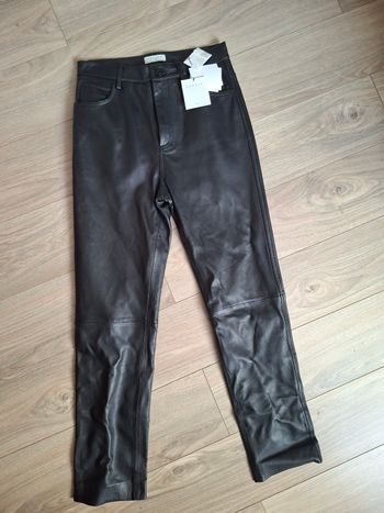 Pantalon cuir Agneau SANDRO noir neuf 36 plus 34