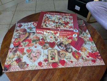 Magnifique puzzle Coeurs vintage Schmidt 1000 pièces