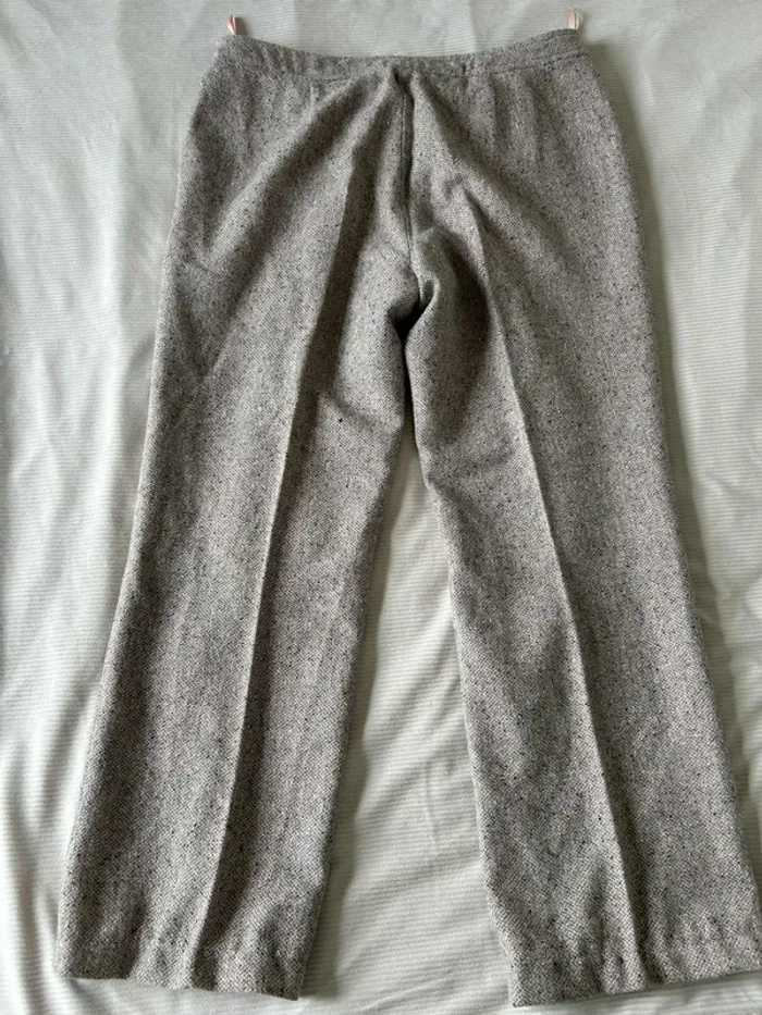Pantalon droit en tweed - Apriori gris rose taille 44 - photo numéro 2