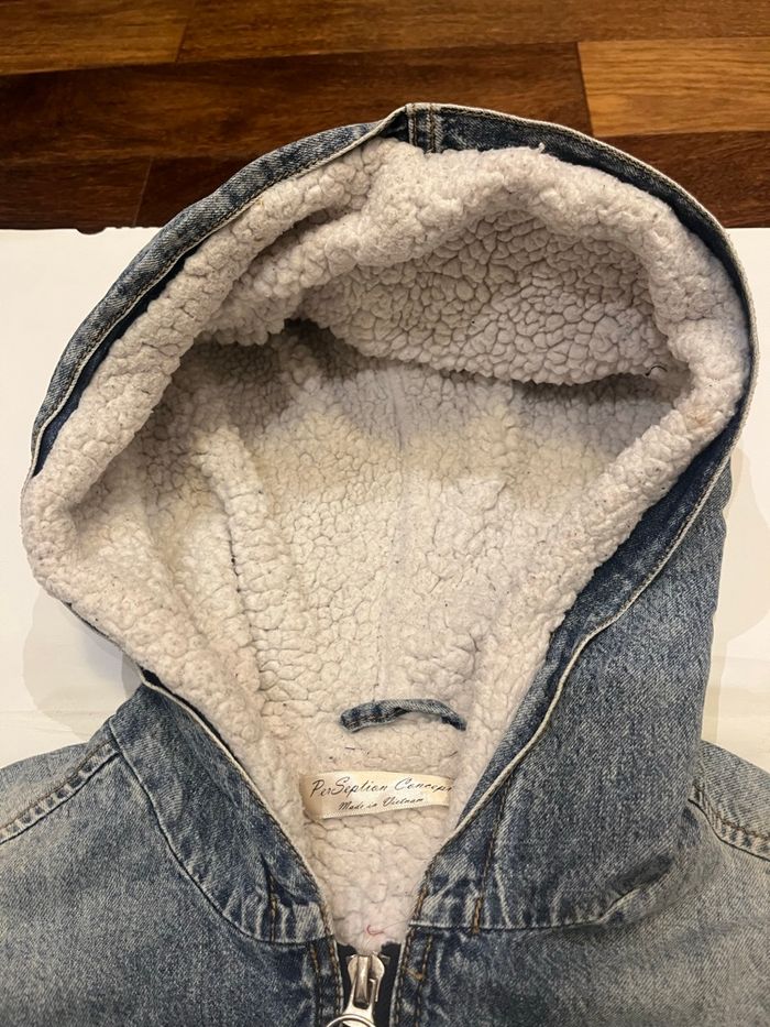 Veste en jean cropped resserrable moumoute perseption conception taille S/36 - photo numéro 7