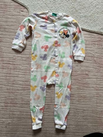 Pyjama 1 pièce blanc Minnie Disney 36 mois