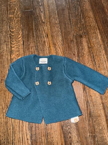 Gilet Tao maille 1 mois Bleu canard