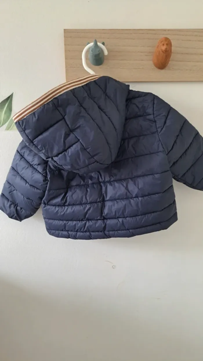 Manteau doudoune bébé garçon 12 mois bleu marine - photo numéro 2