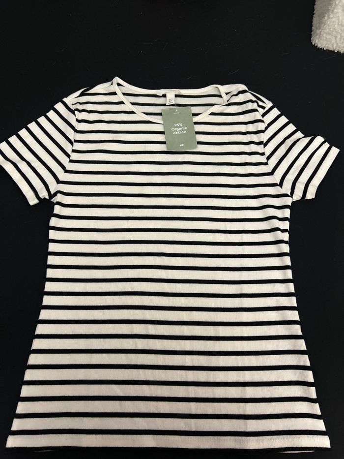 t shirt rayé h&m neuf avec étiquette